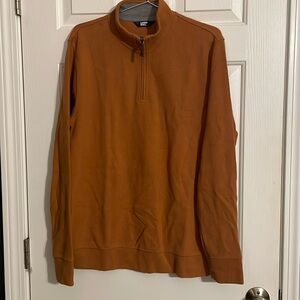 Perfect layering piece- Lands End men’s TALL quarter zip in burnt orange